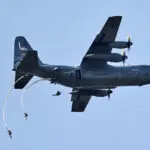 Hundreds of parachutists drop over Dutch heath to commemorate World War II operation