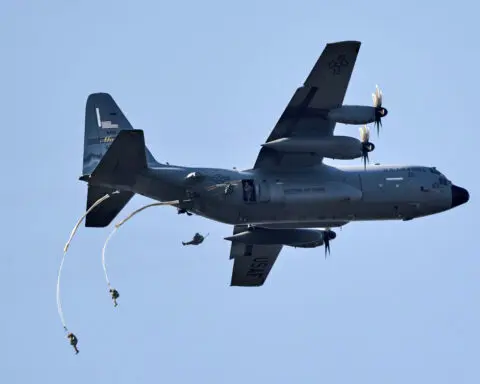 Parachutists commemorate 80th anniversary of Operation Market Garden in the Netherlands