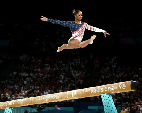 Simone Biles leads star-studded cast of US gymnasts headlining ‘victory lap’ Gold Over America Tour