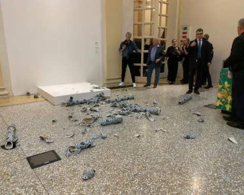 Man smashes Ai Weiwei sculpture at Italy art show opening