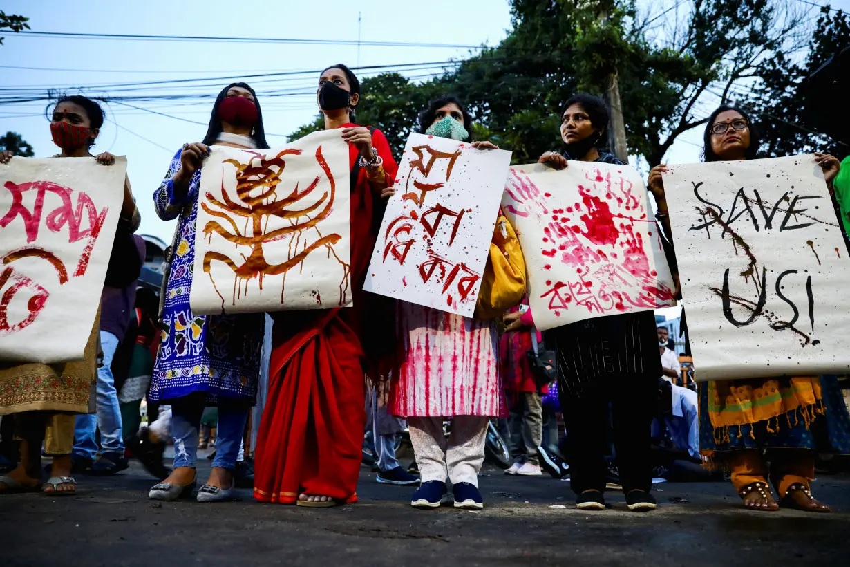 Protest demanding justice for the violence against Hindu communities during Durga Puja festival in Dhaka