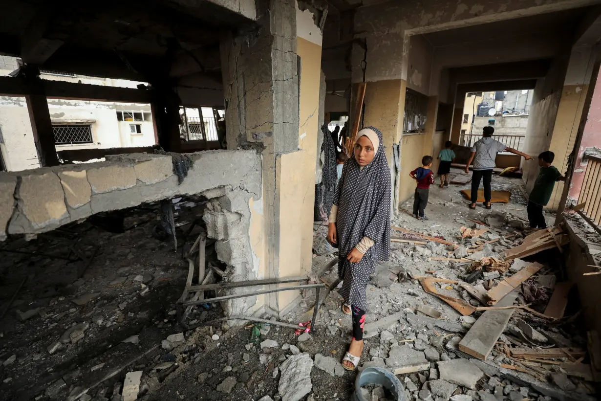 Site of an Israeli strike on a school sheltering displaced people, in Gaza City