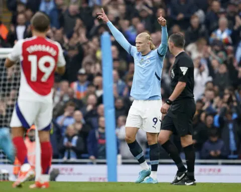 Erling Haaland scores his 100th goal for Manchester City