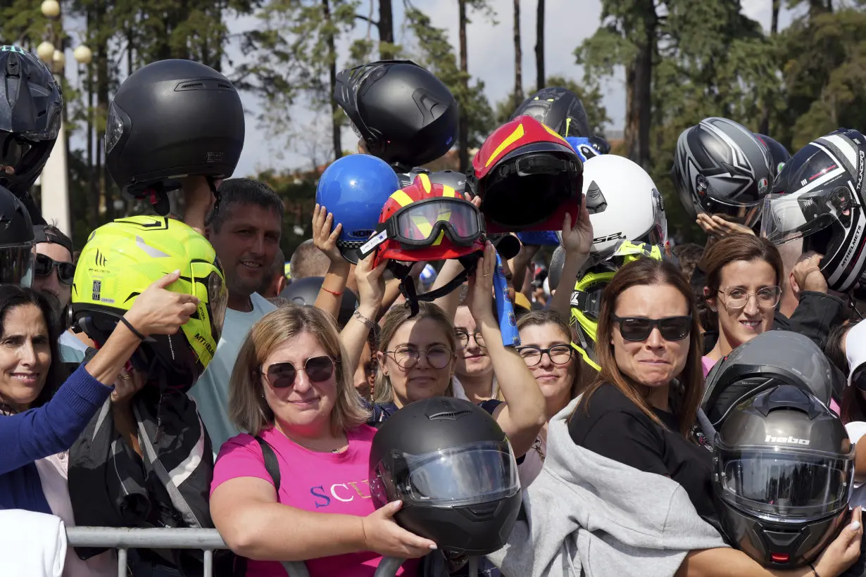 APTOPIX Portugal Blessing of the Helmets