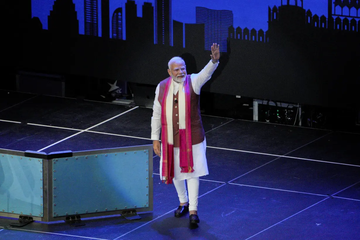 India's Prime Minister Modi attends a gathering of the Indo-American Community of USA (IACU) in New York City