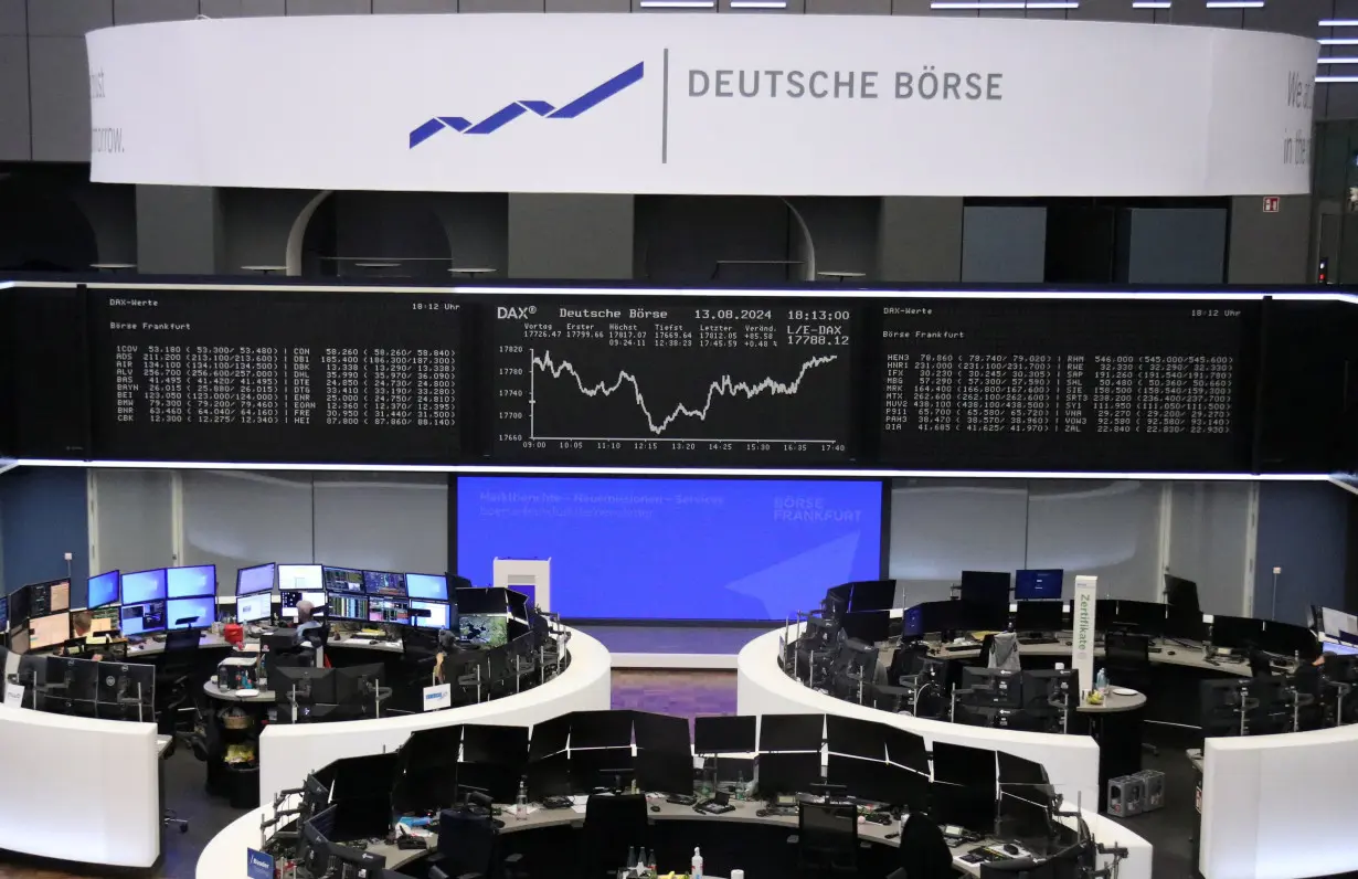 FILE PHOTO: German share price index DAX graph is pictured at the stock exchange in Frankfurt