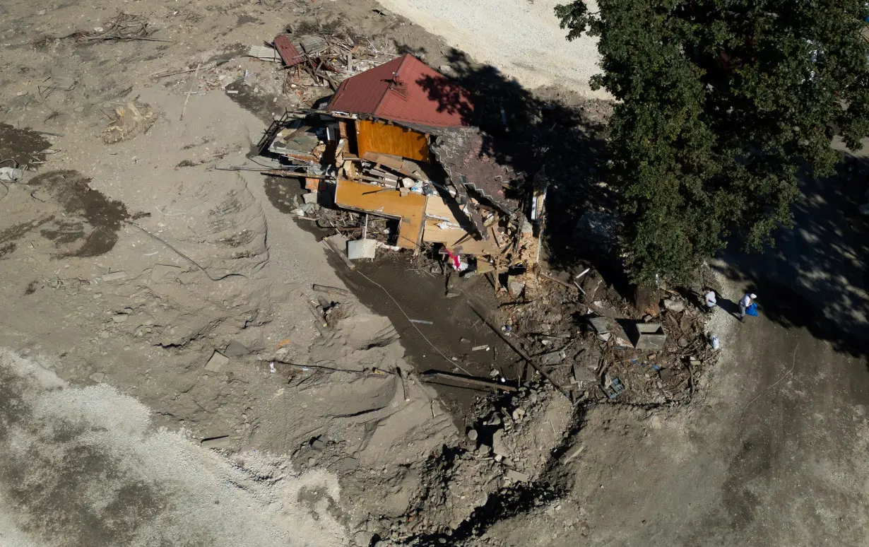 Aftermath of flooding by Morawka river in Stronie Slaskie