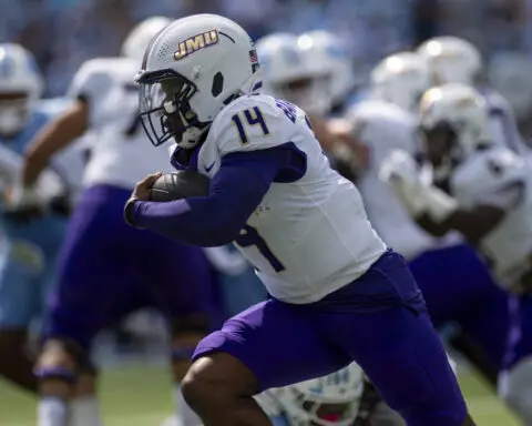 AP Player of the week: James Madison's Alonza Barnett III accounts for 7 TDs in win over Tar Heels