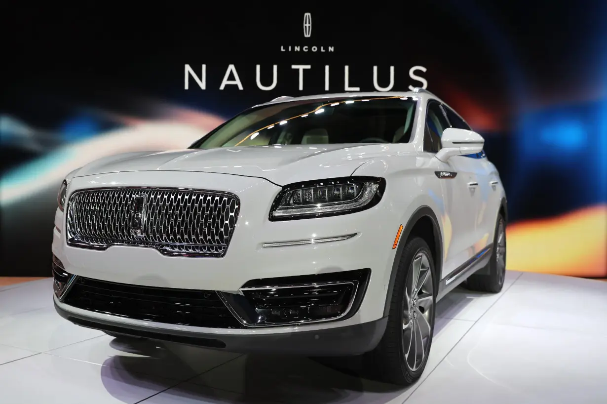 The Lincoln Nautilus SUV is displayed at the Los Angeles Auto Show in Los Angeles