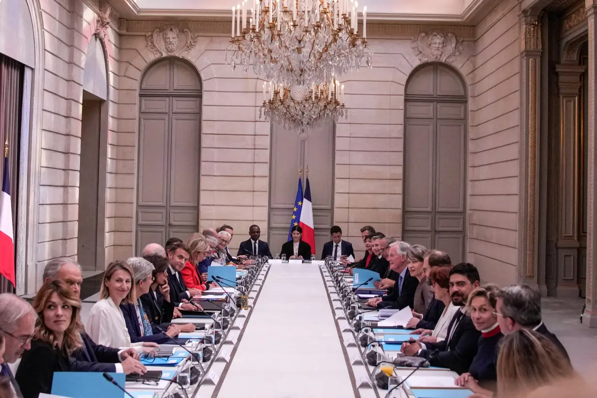 Weekly cabinet meeting at the Elysee Palace