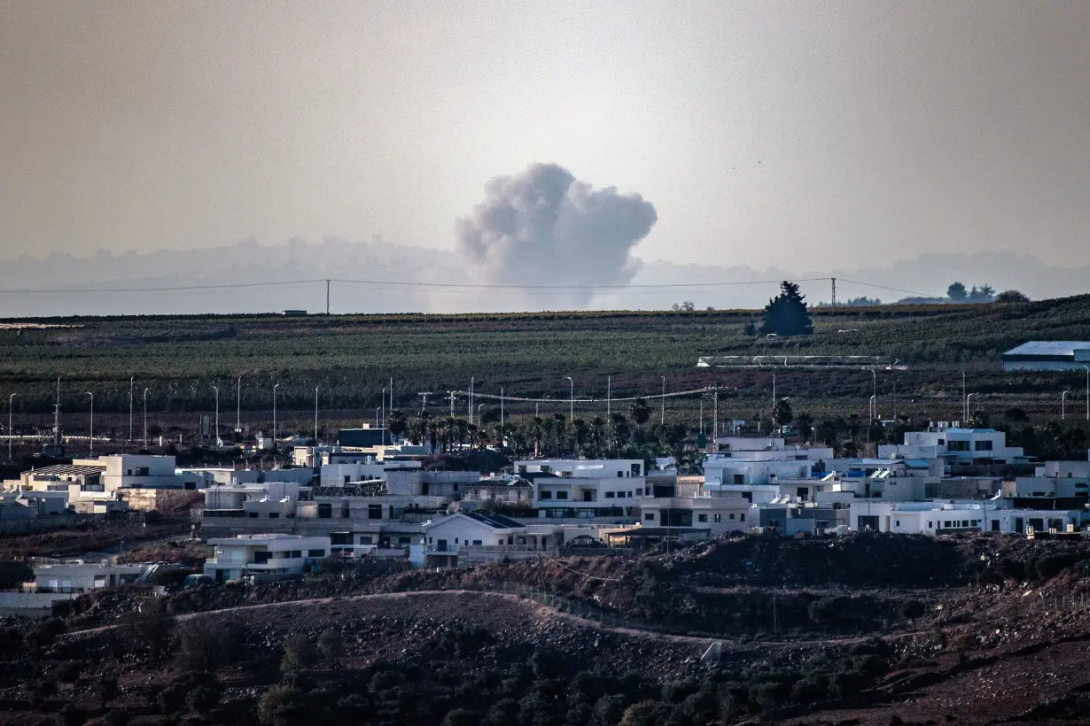 Smoke billows over southern Lebanon following Israeli strikes, as seen from the Israeli side of Israel Lebanon border