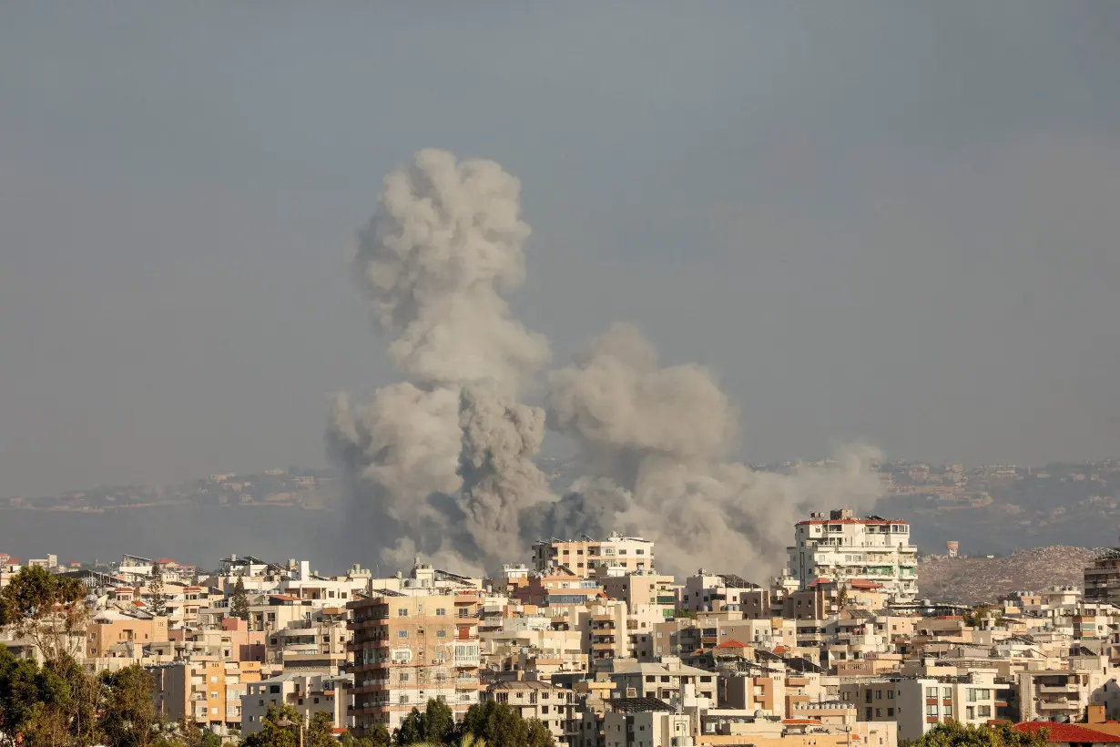 Smokes rise, amid ongoing cross-border hostilities between Hezbollah and Israeli forces, in Tyre