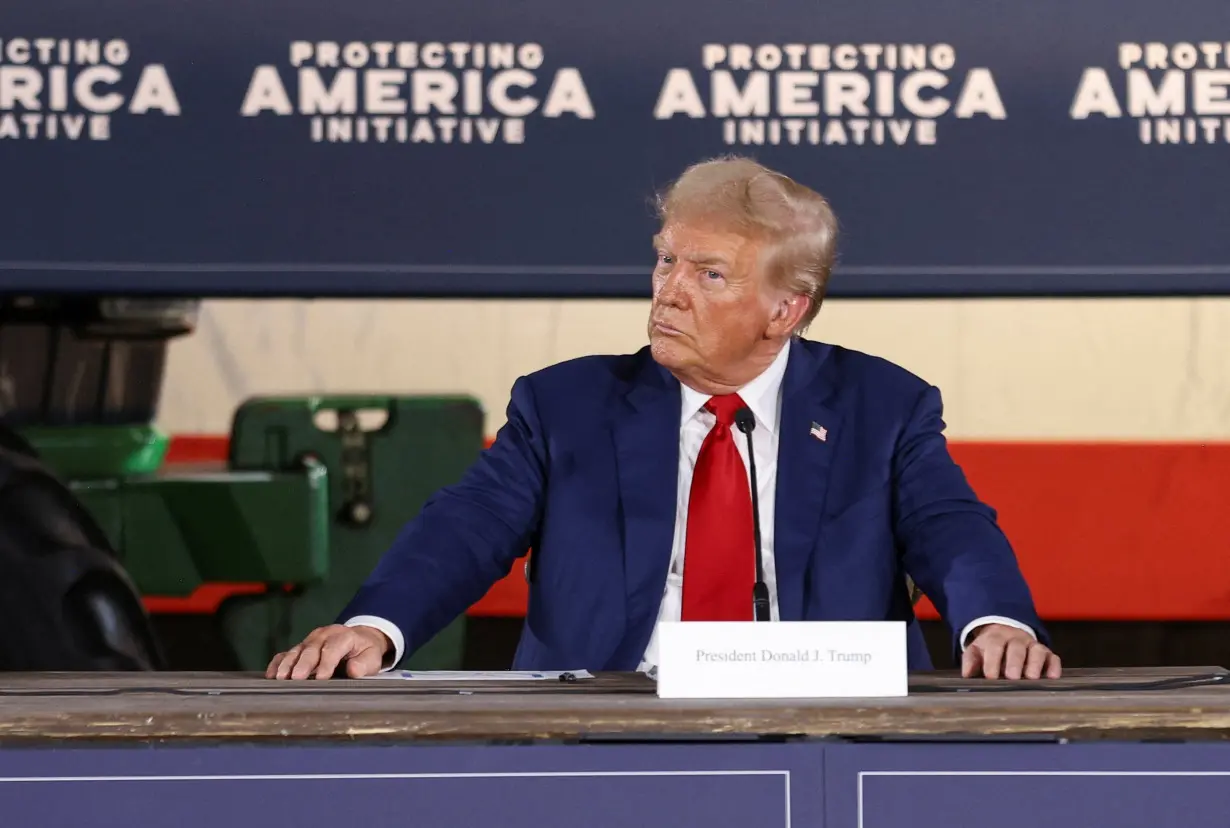 Republican presidential nominee and former U.S. President Trump attends an agricultural policy event in Smithton