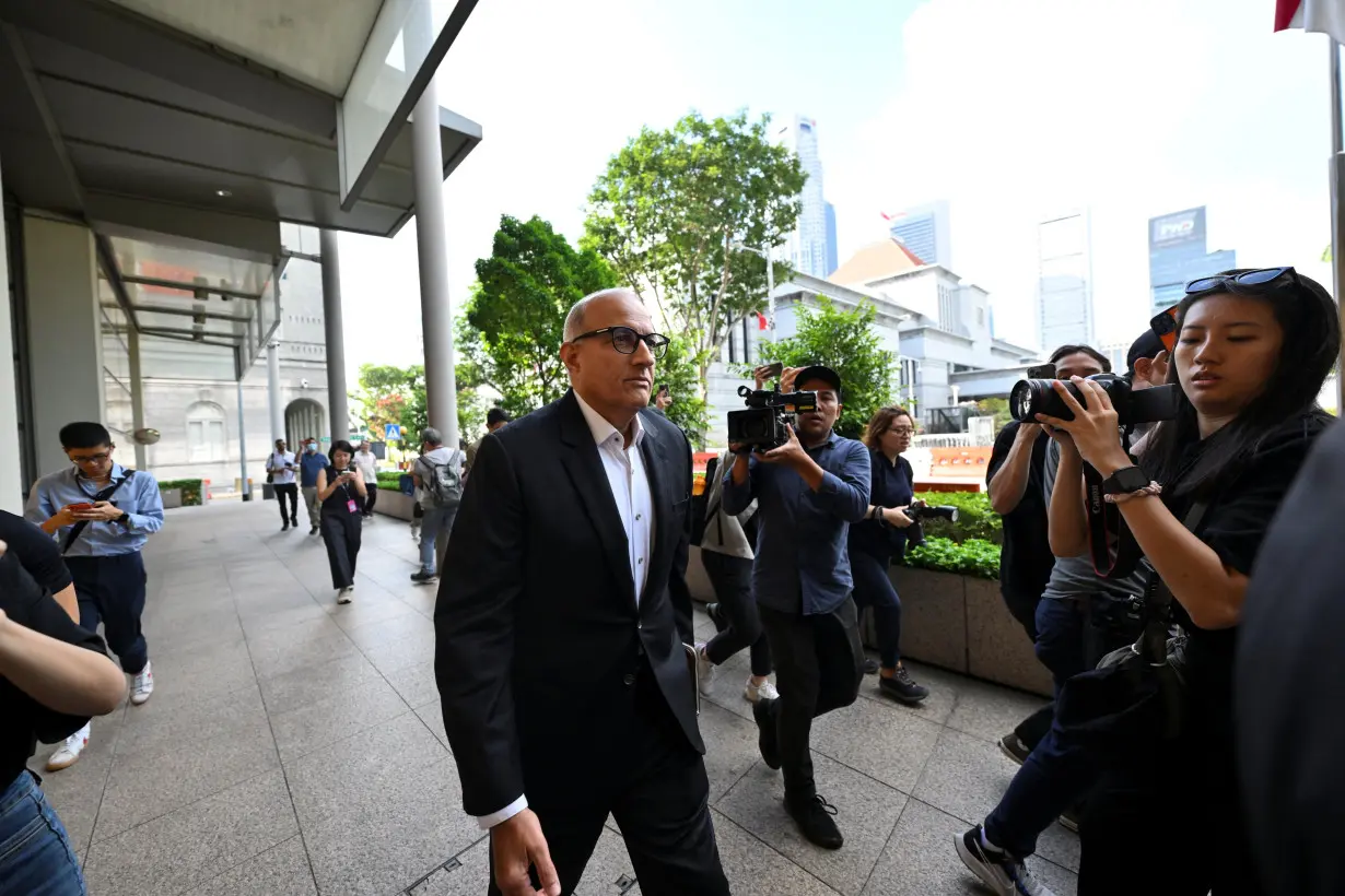 Singapore's former transport minister S. Iswaran arrives at the Supreme Court in Singapore