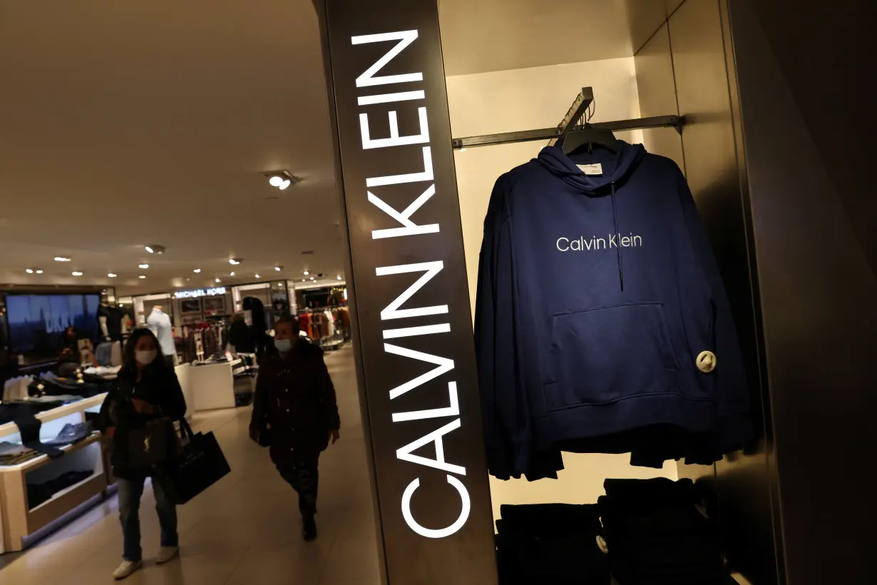 Clothing by Calvin Klein, a brand owned by PVH Corp., is pictured for sale in a store in Manhattan, New York City