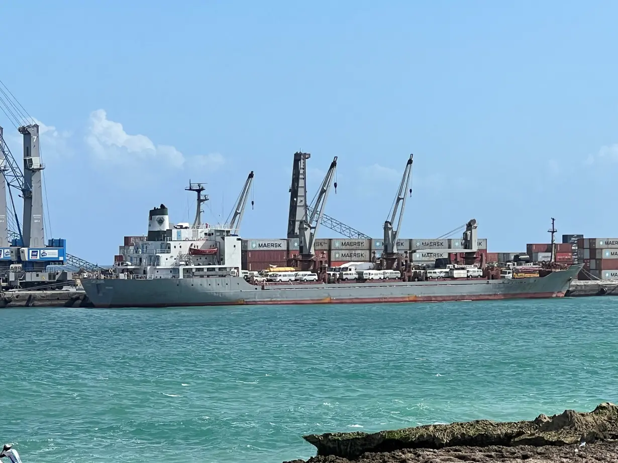 A general view shows the Mogadishu Sea Port after an Egyptian warship docked to deliver a second major cache of weaponry in Mogadishu