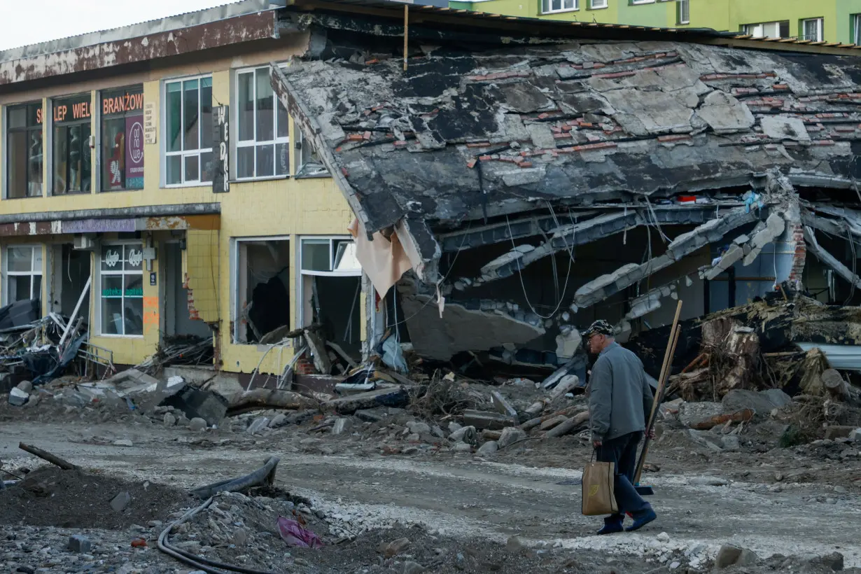 FILE PHOTO: Destroyed Polish town days after intensive flood