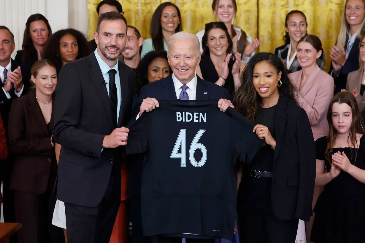 NWSL champion Gotham FC becomes first team from league to go to White House, meets with President Biden