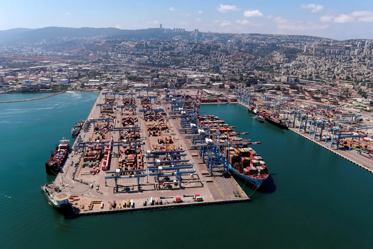 A general view shows the port in Haifa, Israel