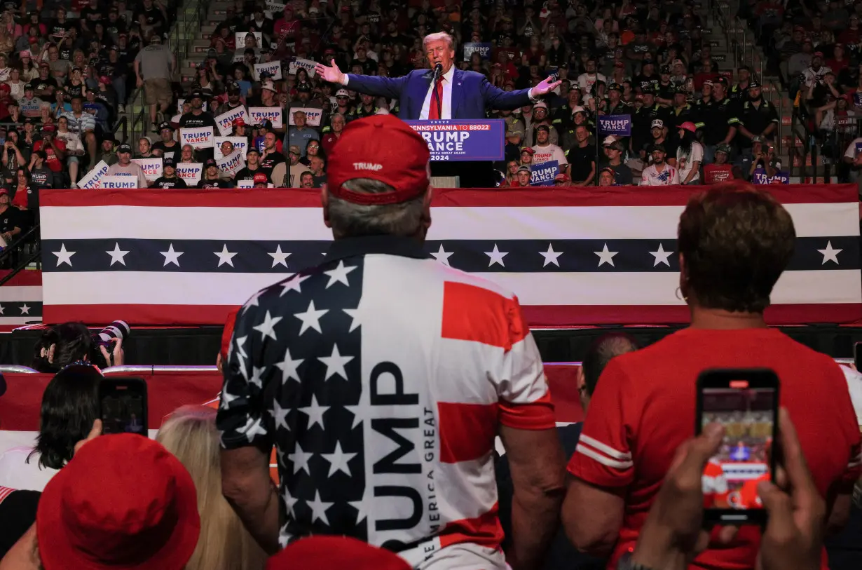 Republican presidential nominee and former U.S. President Trump holds a campaign rally in Indiana, Pennsylvania