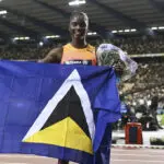 St. Lucia's first Olympic medalist returns home to cheers and calypso