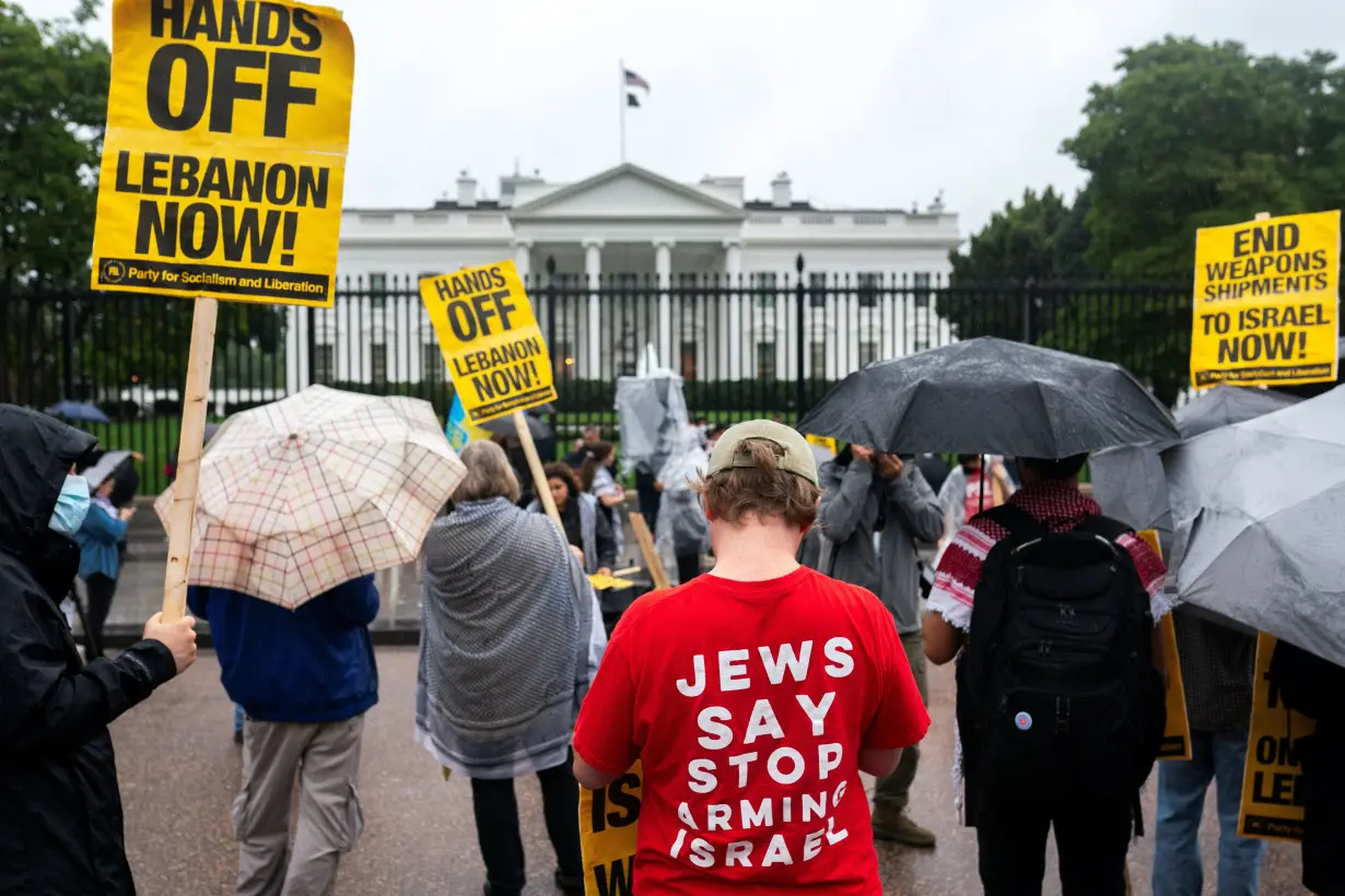 Washington Protesters Rally Against Israel's Attacks on Hezbollah in Lebanon