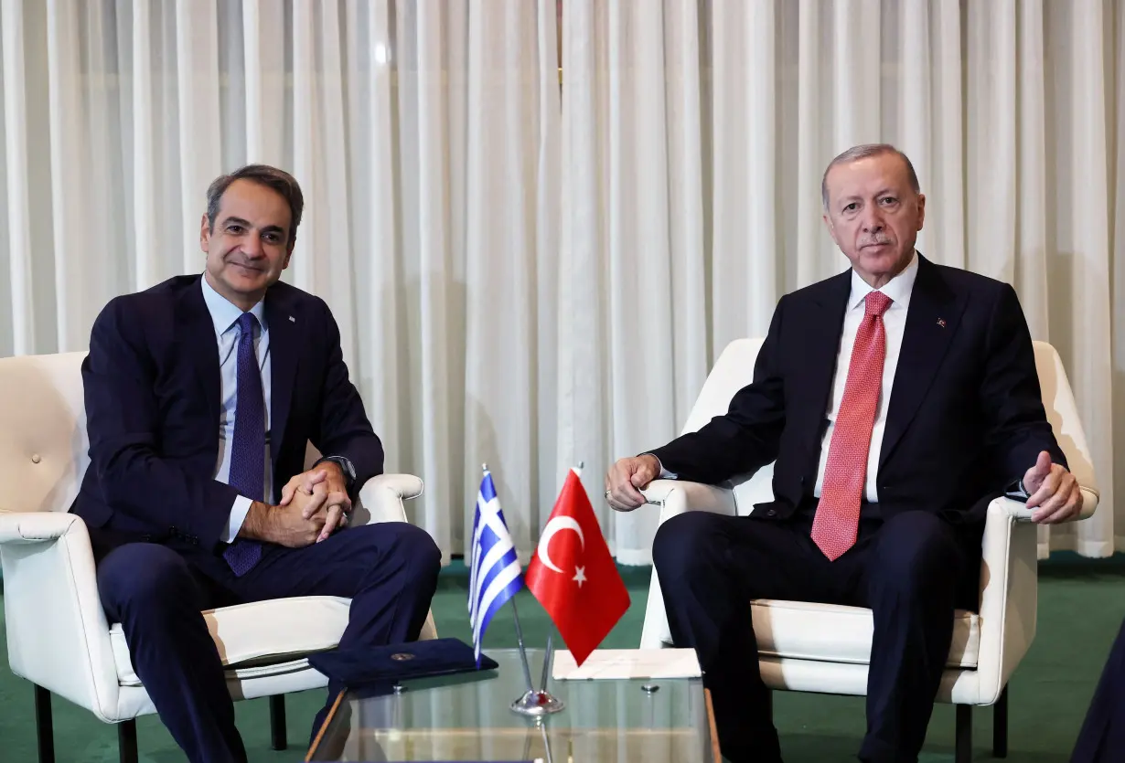 Turkish President Erdogan meets with Greek PM Mitsotakis in New York