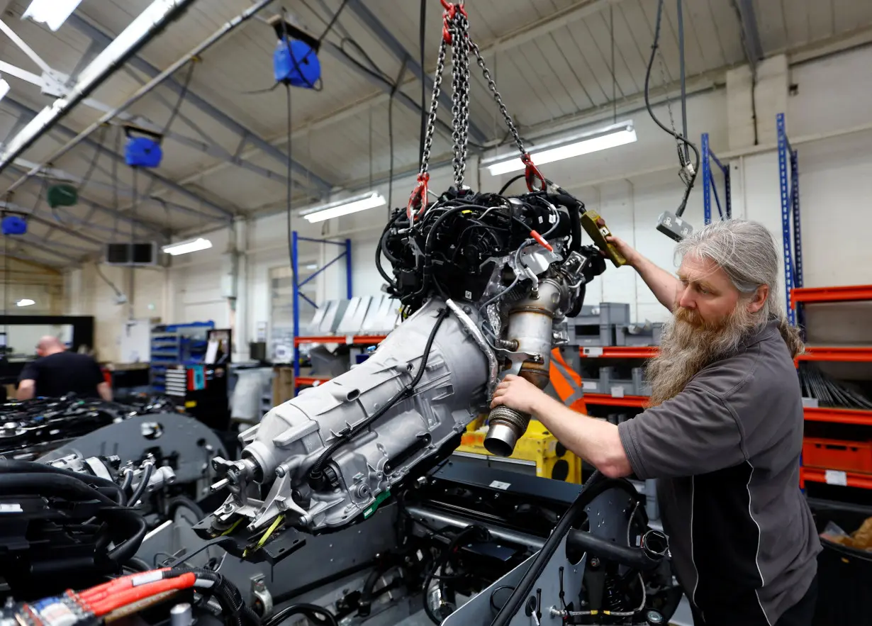 Car production at the Morgan Motor Company factory in Malvern