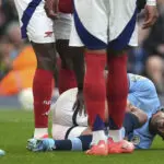 Man City says Rodri has a ligament injury in his right knee but gives no time frame on absence