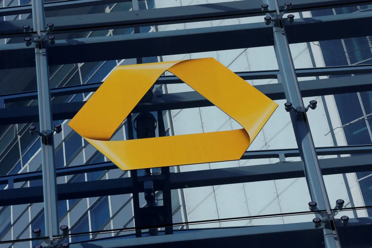 A Commerzbank logo is pictured in Frankfurt