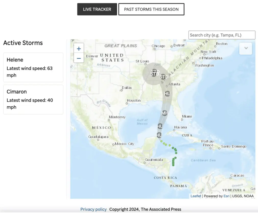 Embed-Map-Hurricane-Tracker