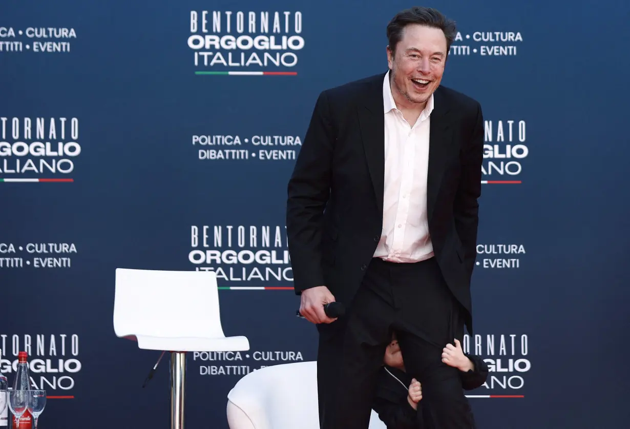 Elon Musk attends Italy's PM Meloni's right-wing party's political festival Atreju, in Rome