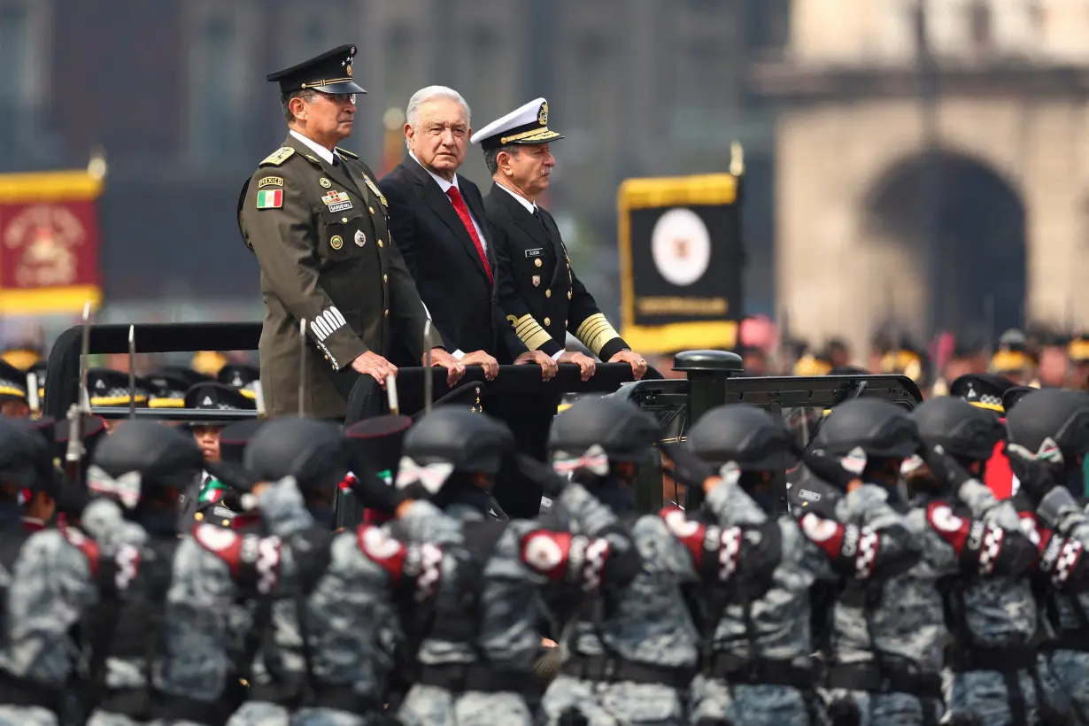 Military parade to celebrate the Independence Day hosted by Mexico's President Lopez Obrador, in Mexico City