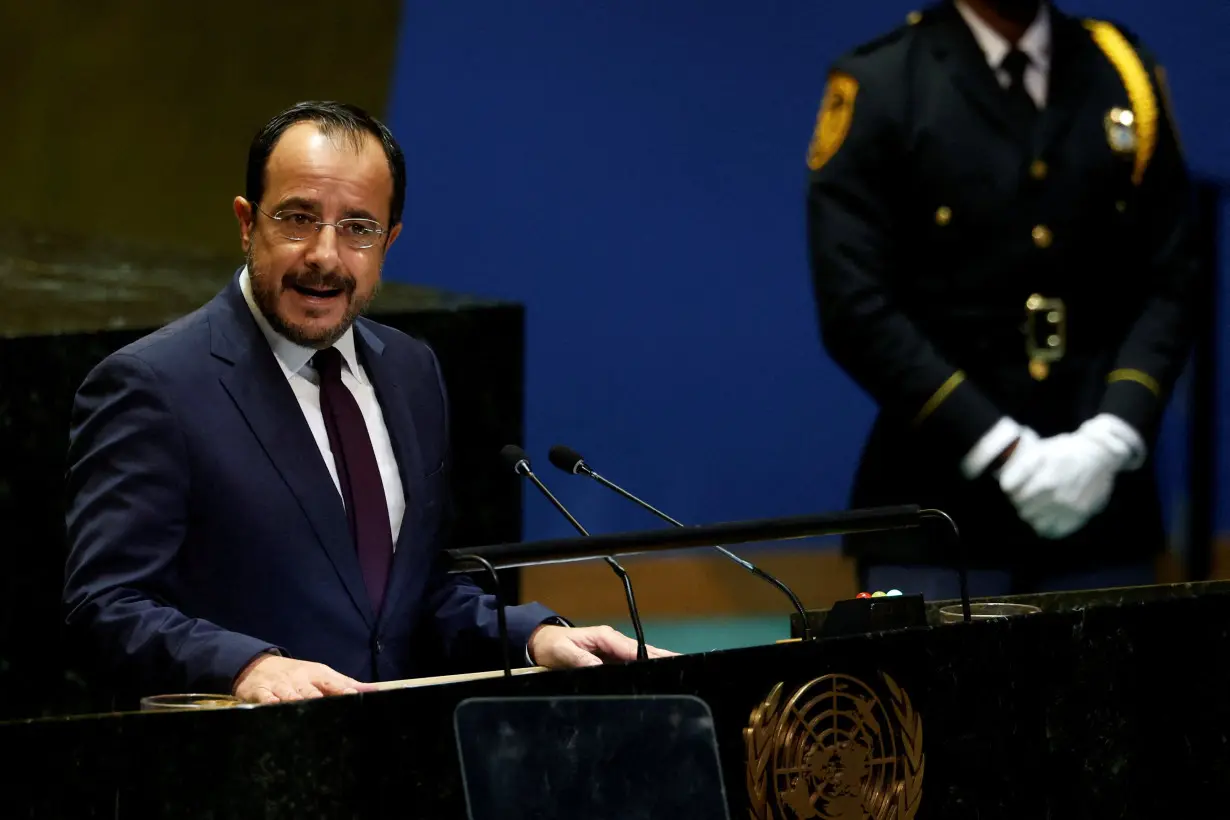 FILE PHOTO: World leaders take part in the 79th annual U.N. General Assembly high-level debate