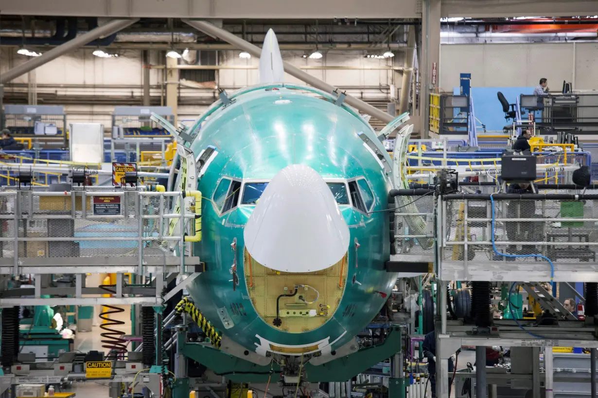 FILE PHOTO: A Boeing 737 jetliner is pictured during a tour of the Boeing 737 assembly plant in Renton, Washington