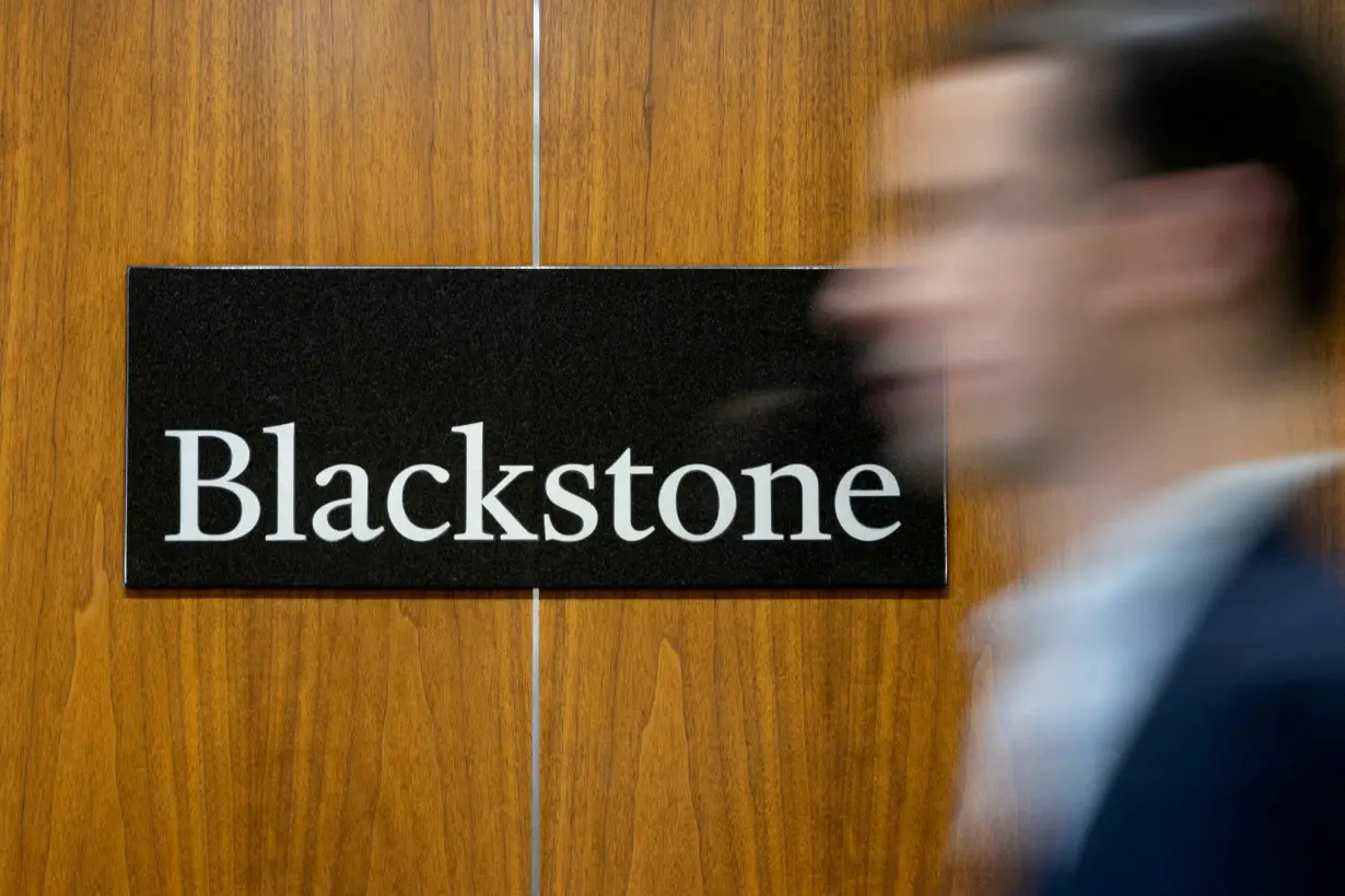 FILE PHOTO: Signage is seen at the Blackstone Group headquarters in New York City