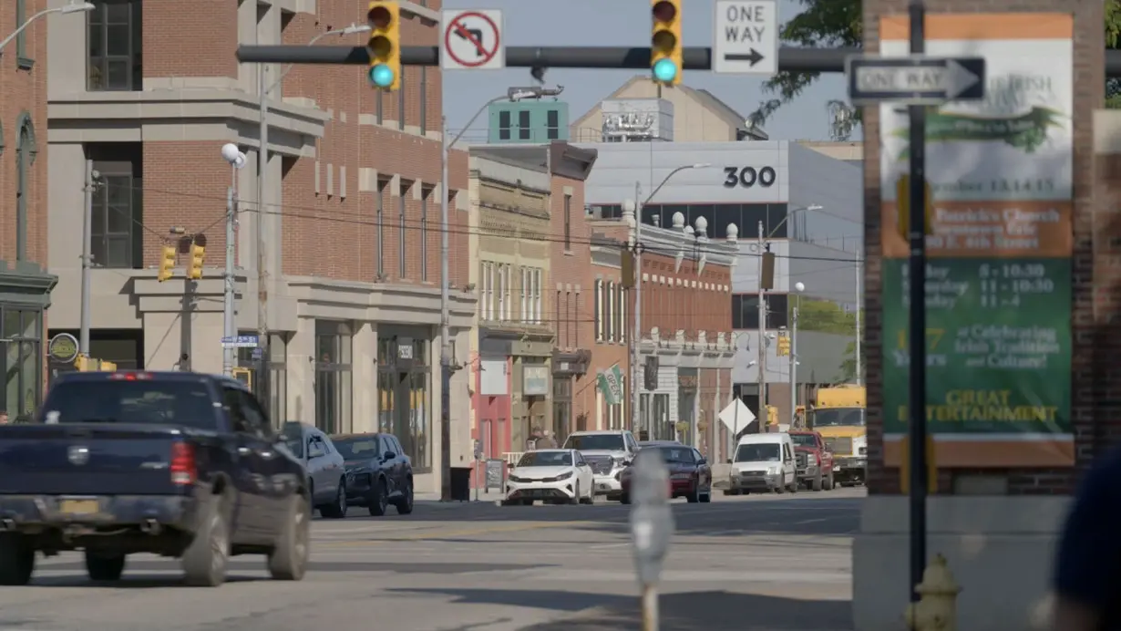 A street in Erie, Pennsylvania is pictured.