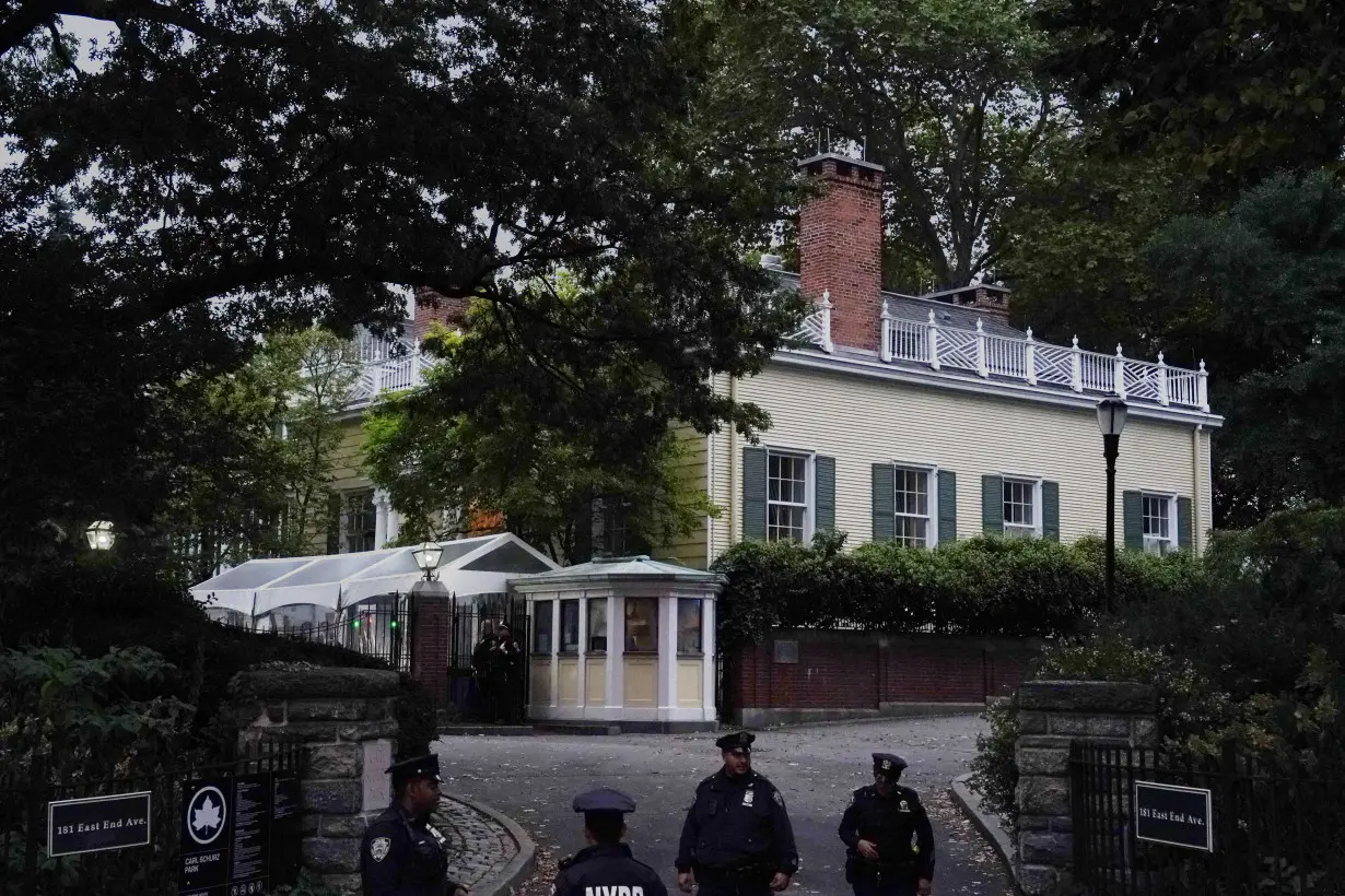 View of outside Gracie Mansion, the official residence of New York City Mayor Eric Adams, amid reports that he will be charged with federal crimes in New York City