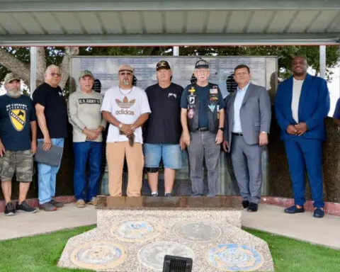 Tribute for veterans built at a Beeville football stadium