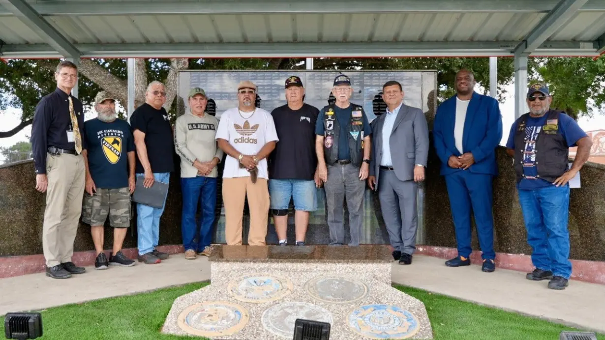 Tribute for veterans built at a Beeville football stadium