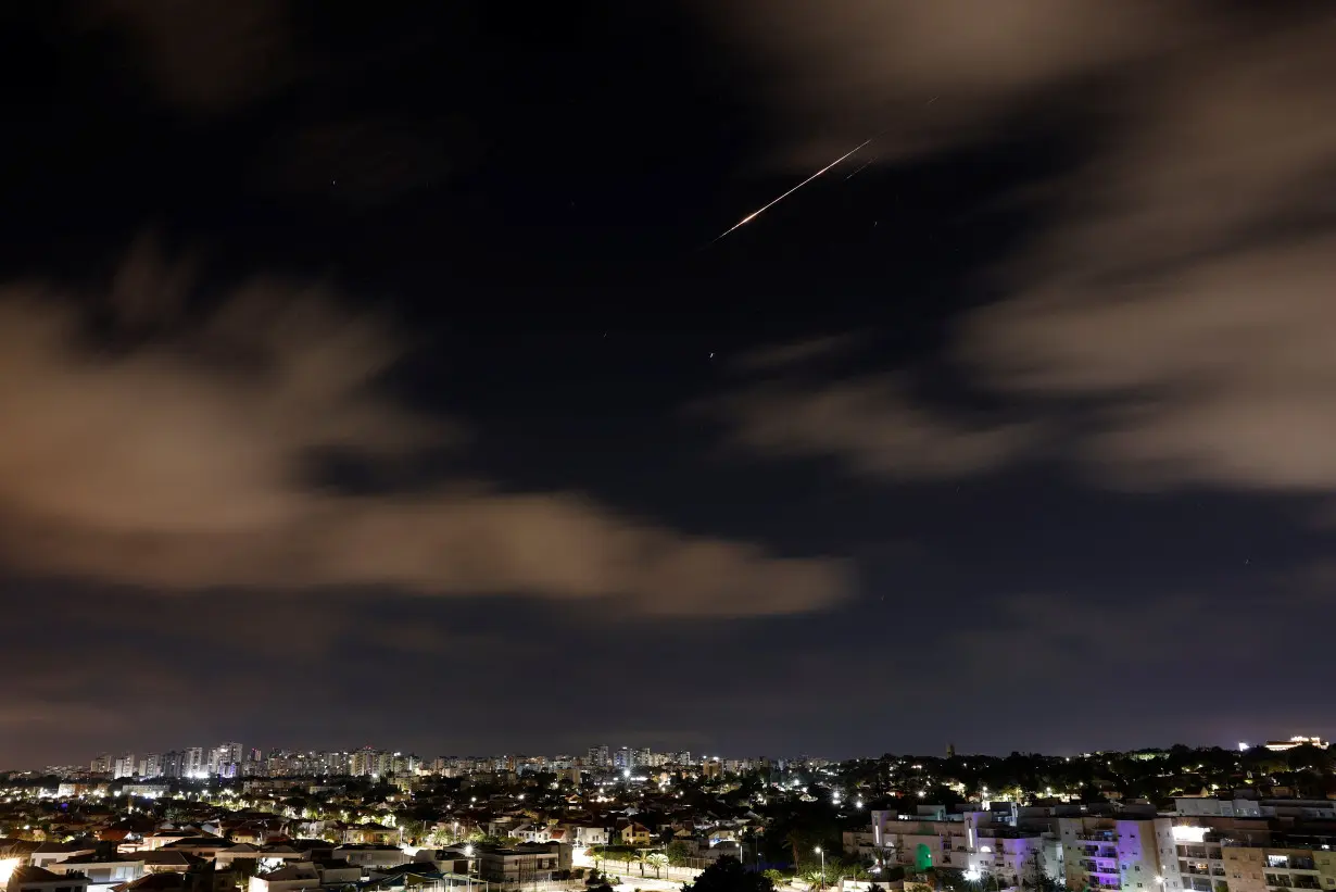 A surface-to-surface missile that was launched from Yemen towards Israel is intercepted by Israel's Arrow system outside of Israeli territory according to the Israeli military, as seen from Ashkelon