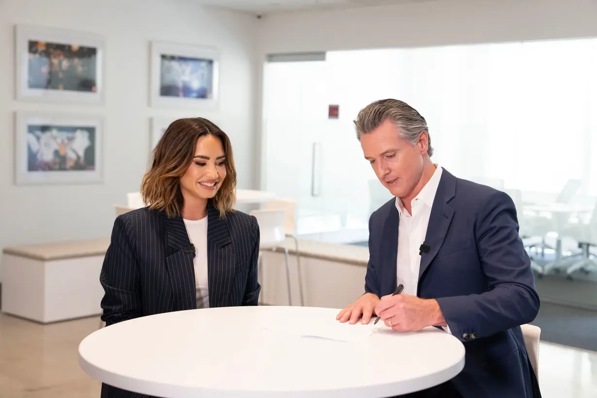 Demi Lovato joins Gavin Newsom as he signs legislation protecting young social media influencers