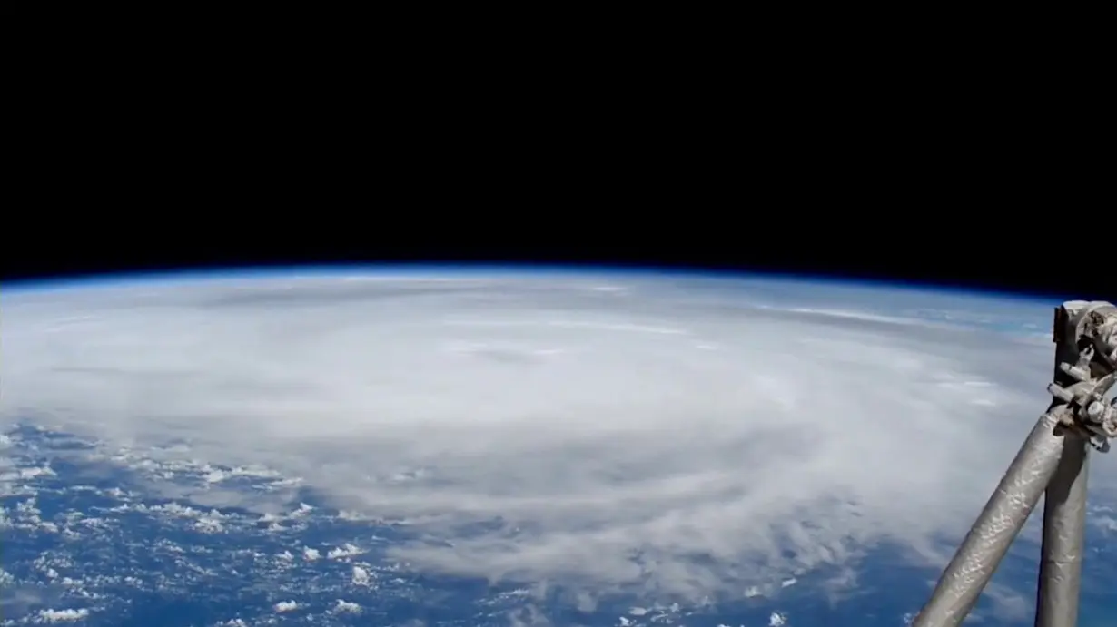 Satellite image shows Hurricane Helene churning through the Gulf of Florida