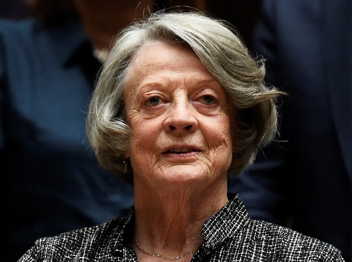 FILE PHOTO: Downton Abbey cast member Maggie Smith poses for the media at a hotel in London