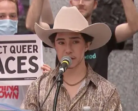 Philadelphia's Gayborhood holds rally against Sixers' proposed arena outside City Hall