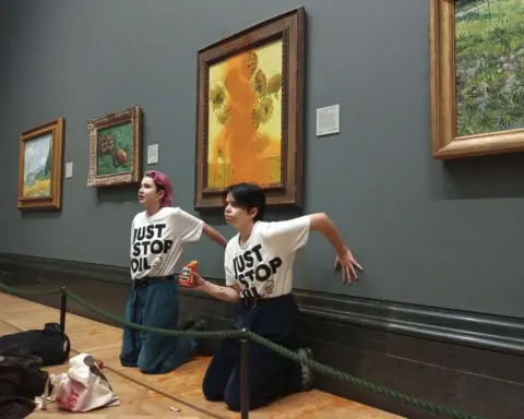 Van Gogh paintings vandalized at a London gallery after 2 activists were sentenced in similar attack