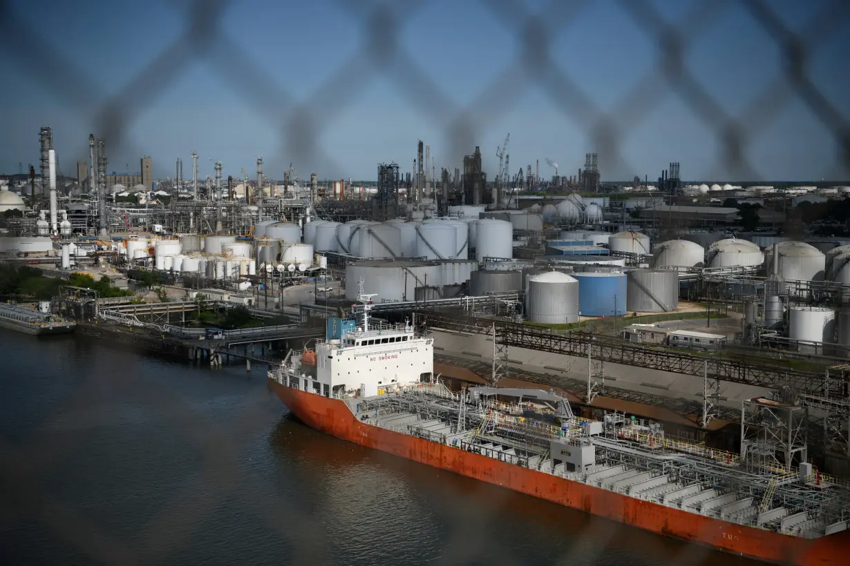 FILE PHOTO: The Houston Ship Channel and adjacent refineries, part of the Port of Houston, are seen in Houston