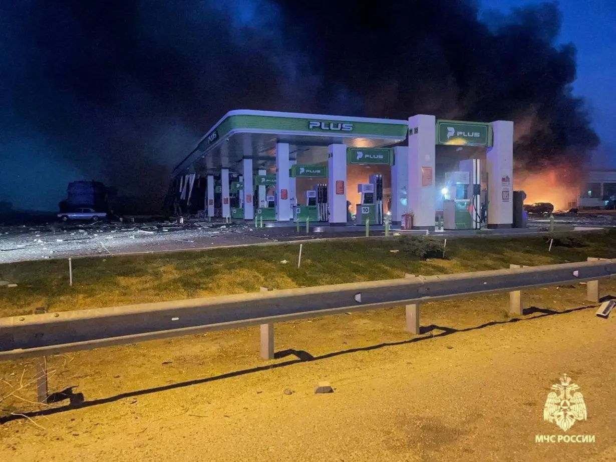 Aftermath of an explosion at a fuel station in Makhachkala