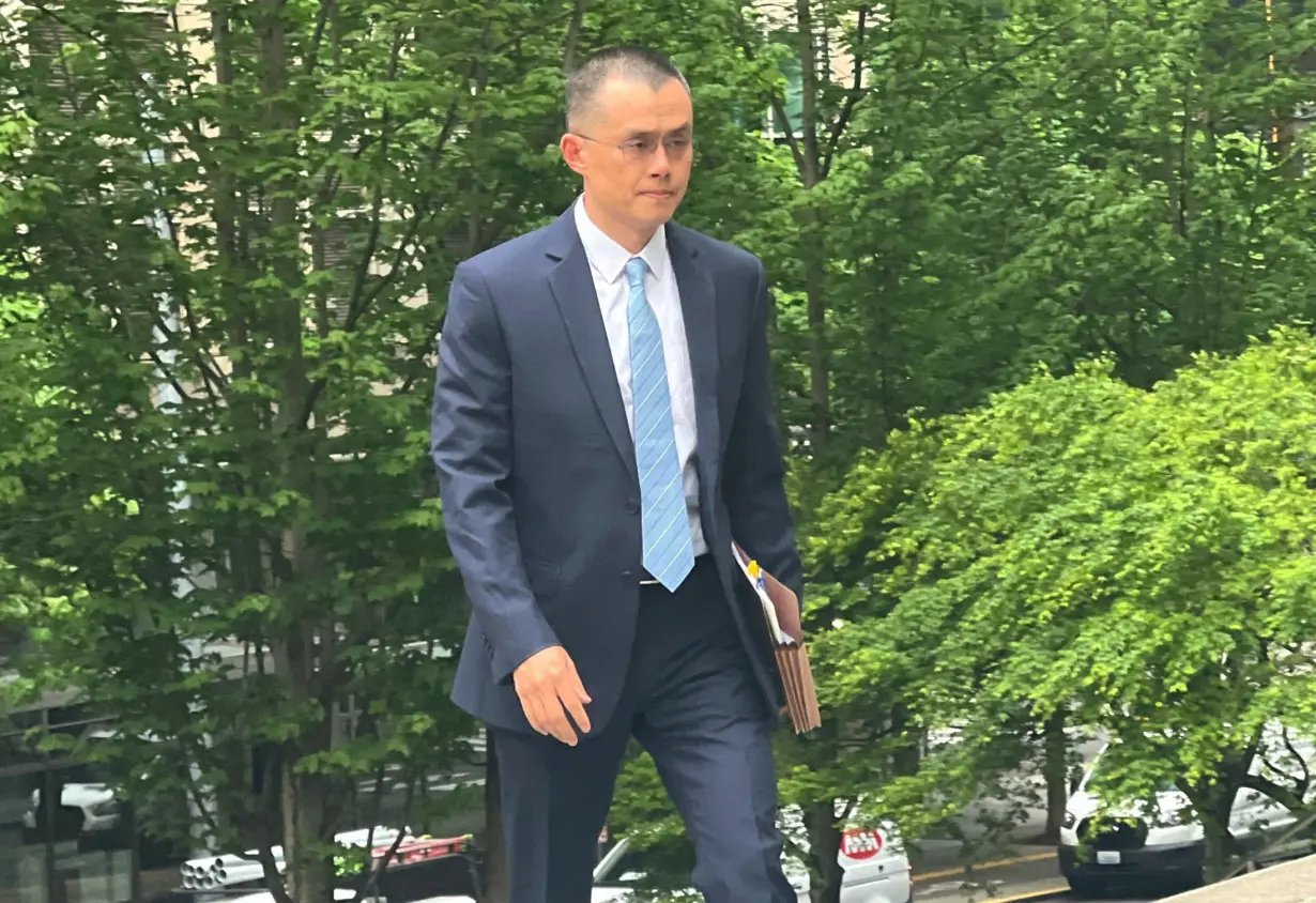 Binance founder and former chief Changpeng Zhao arrives for his sentencing in federal district court in Seattle