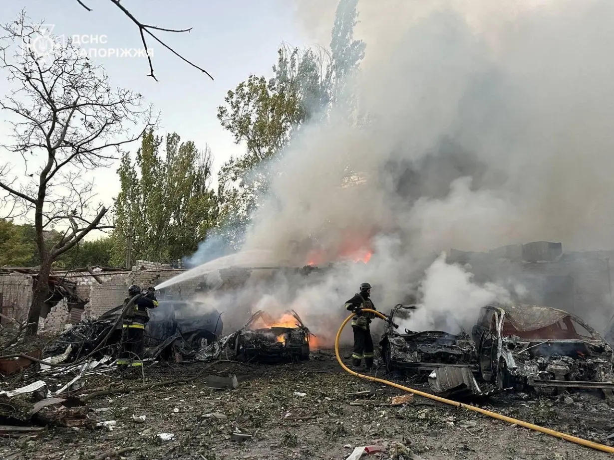 Aftermath of a Russian air strike in Zaporizhzhia